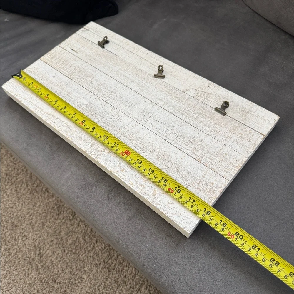 Rustic White Wooden Wall Decor with Hooks